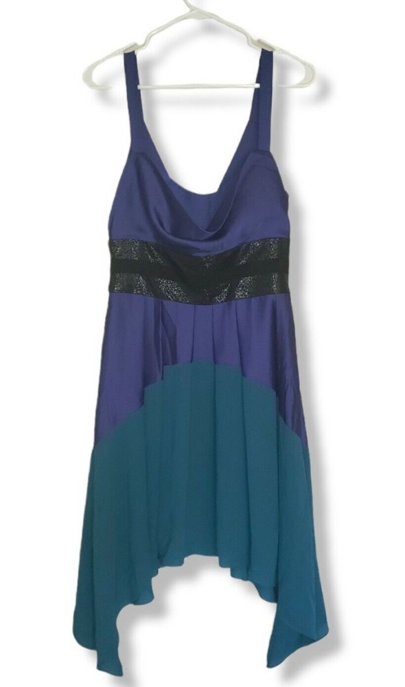 Halston Heritage Asymmetric Colorblock Mini Dress Size 6